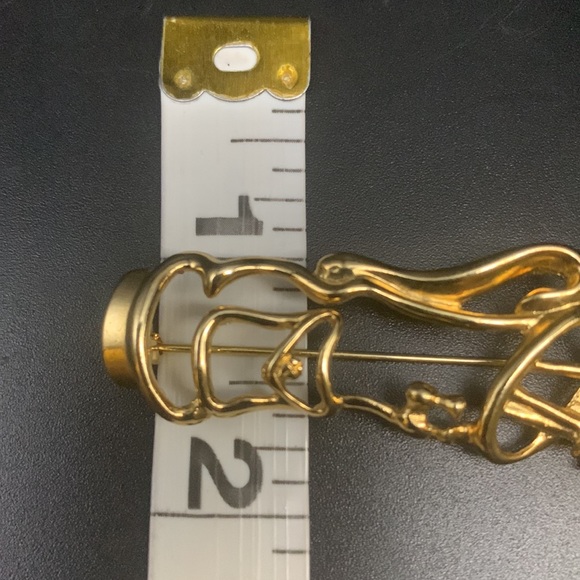- Vintage Golf Bag Brooch 1,3,5 Gold Tone - Picture 6 of 6